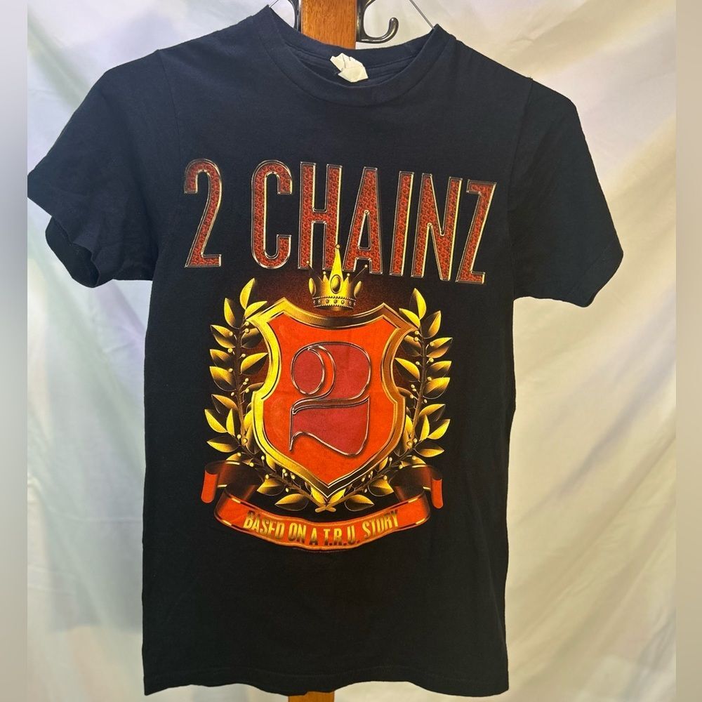 Rap Graphic T-Shirt Streetwear 2 Chainz Music Black 100% Cotton Size Small